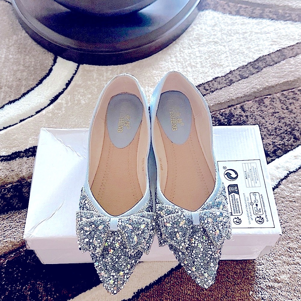 Silver Flats with Rhinestone Embellishment